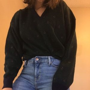 John Ashford Sweater | green and blue | Size Large